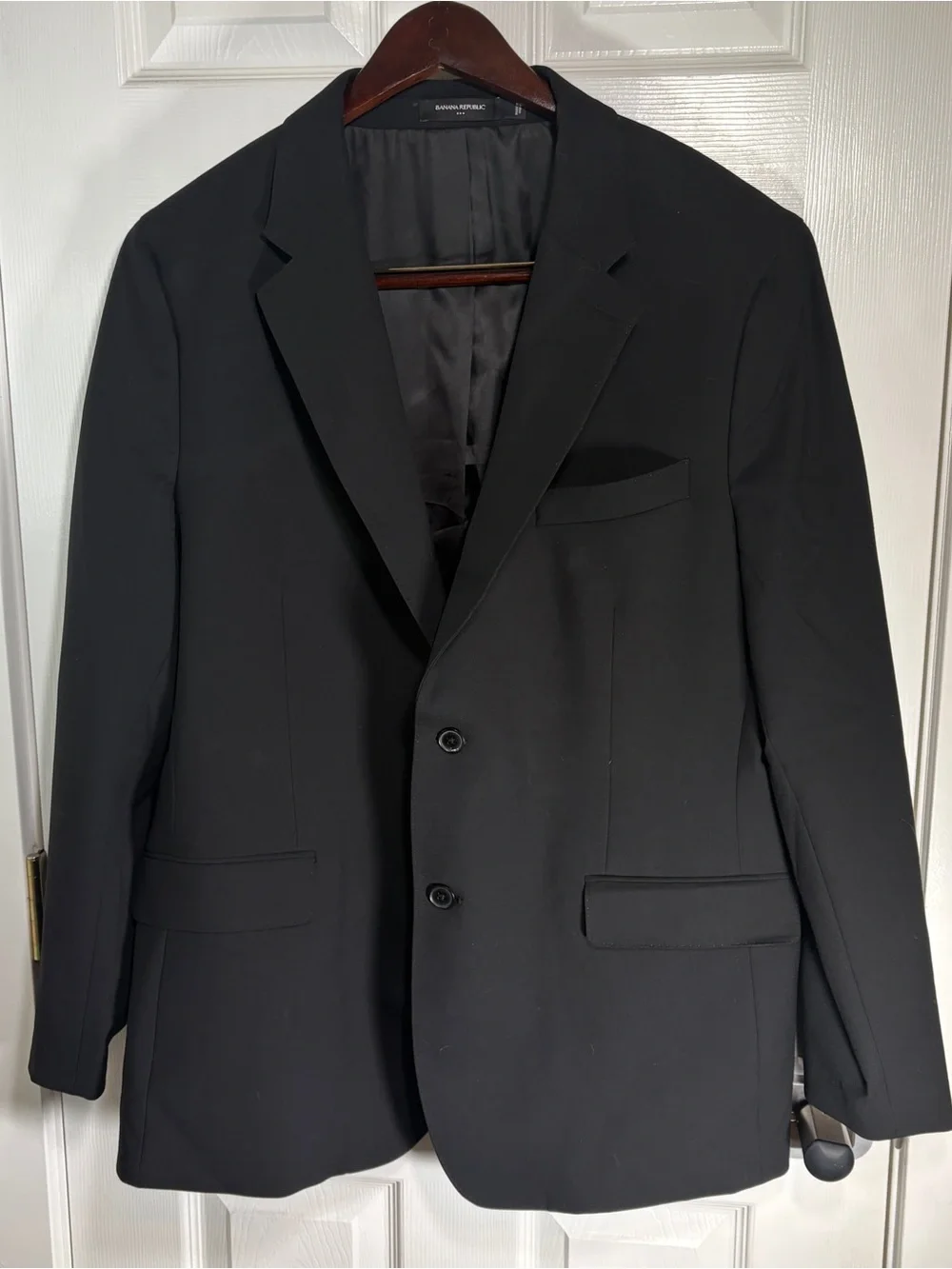 Banana Republic Black 2-Button Classic Suit Jacket Blazer 46R 108